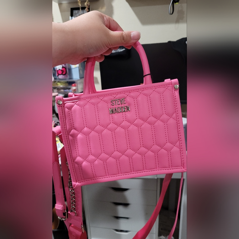 BARBIE PINK SM Steve Madden Quilted Purse/Satchel/Crossbody bag